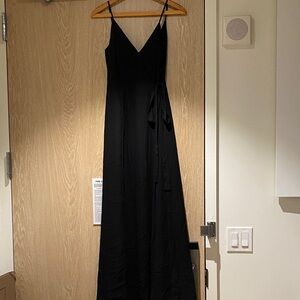 Wayf Black V-neck Maxi Dress